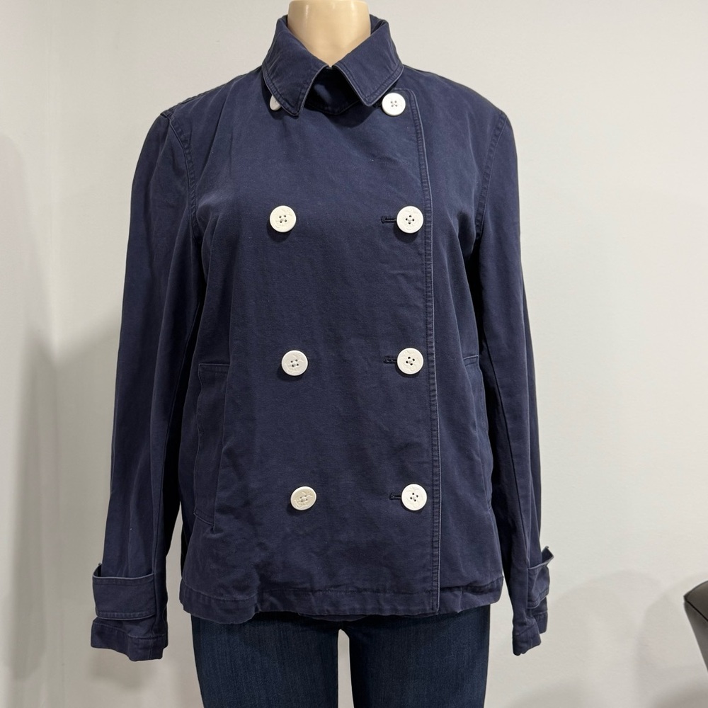 American Living Women's Navy Double-Breasted Jacket Size Large